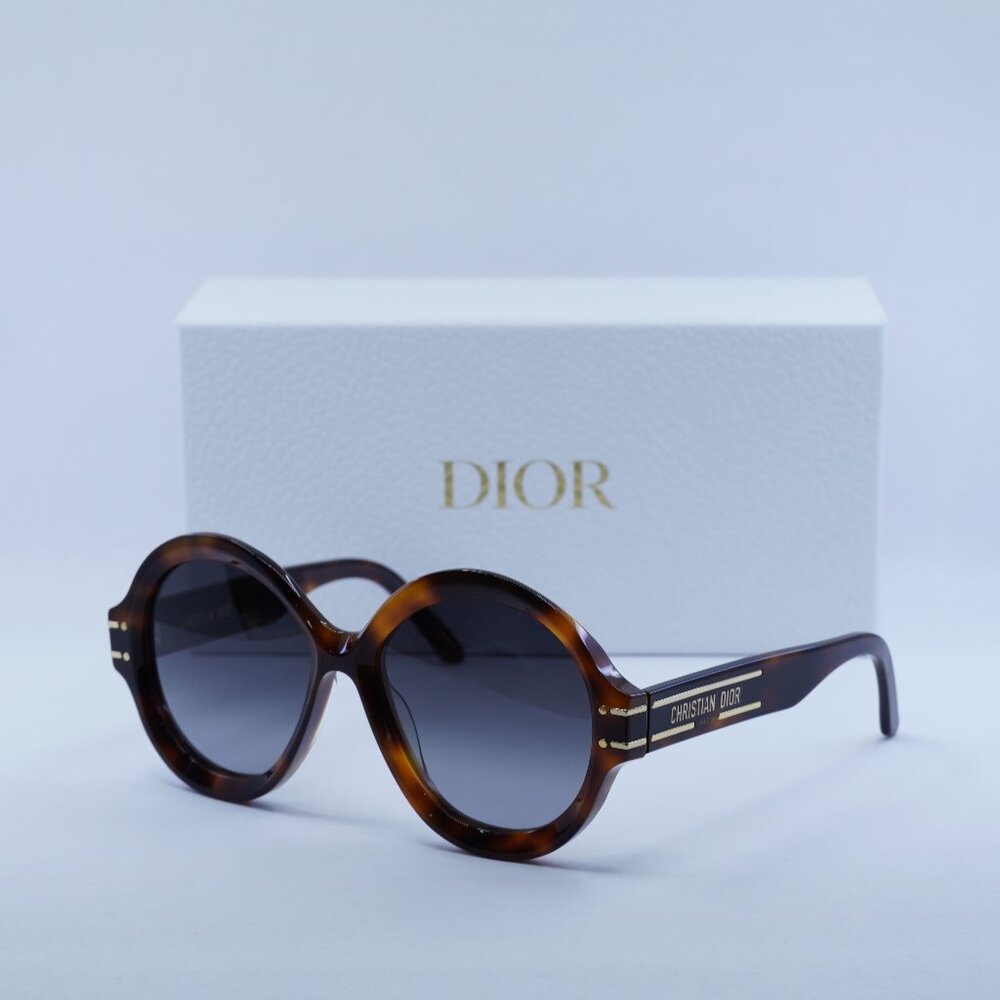Dior DIORSIGNATURE R1U 26A1 Round Sunglasses - Havana\Smoke